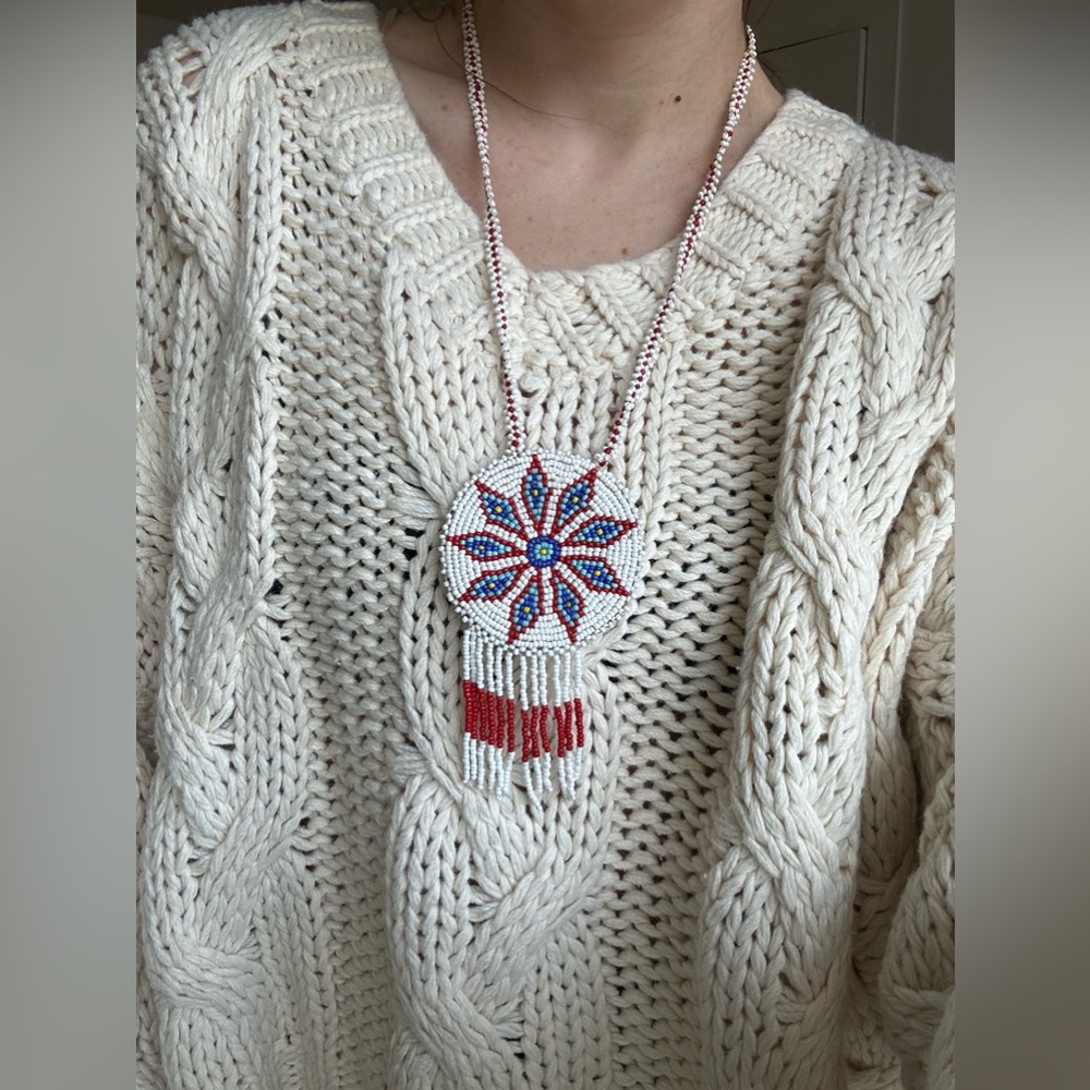 Vintage native american beaded star necklace